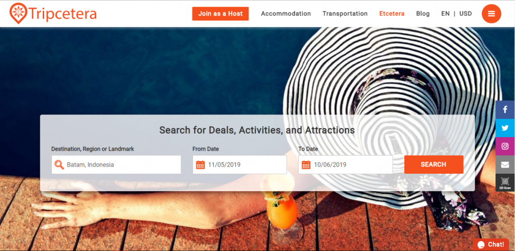 tripcetera deals, activities and attractions page